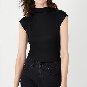 Ann Taylor Draped Mock Neck Top Medium NWT